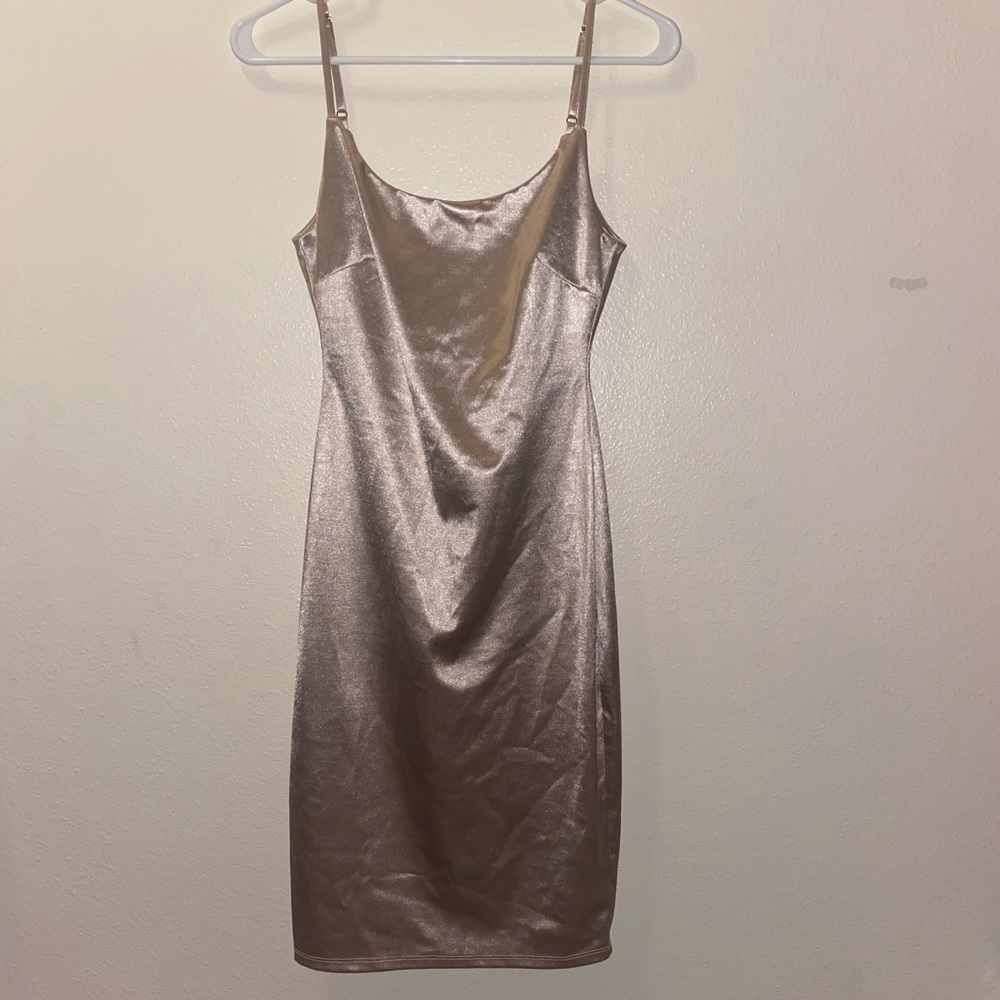 Rose gold, light pink dress